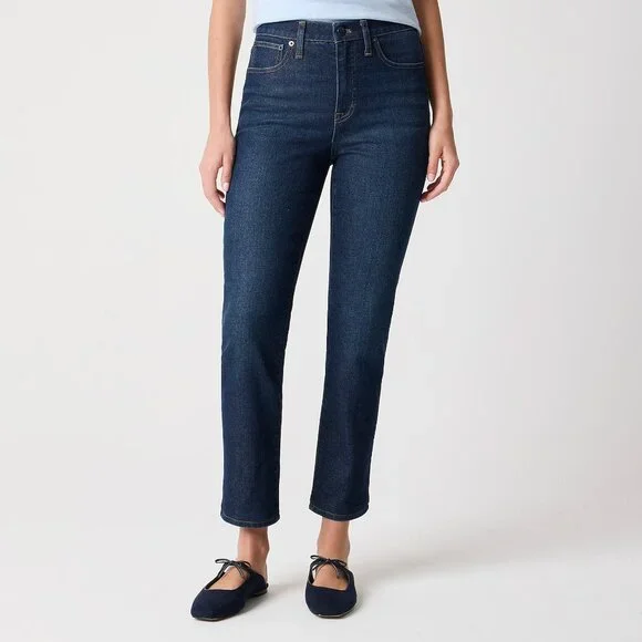 NEW NWT! J.CREW ESSENTIAL STRAIGHT LEG JEANS STRETCH HIGH RISE CROPPED sz 33 - Picture 1 of 7
